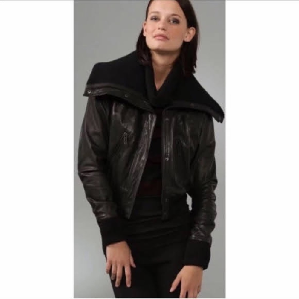 VINCE Cropped 100% Leather Bomber Moto Biker Jacket MRSP $995 Size M